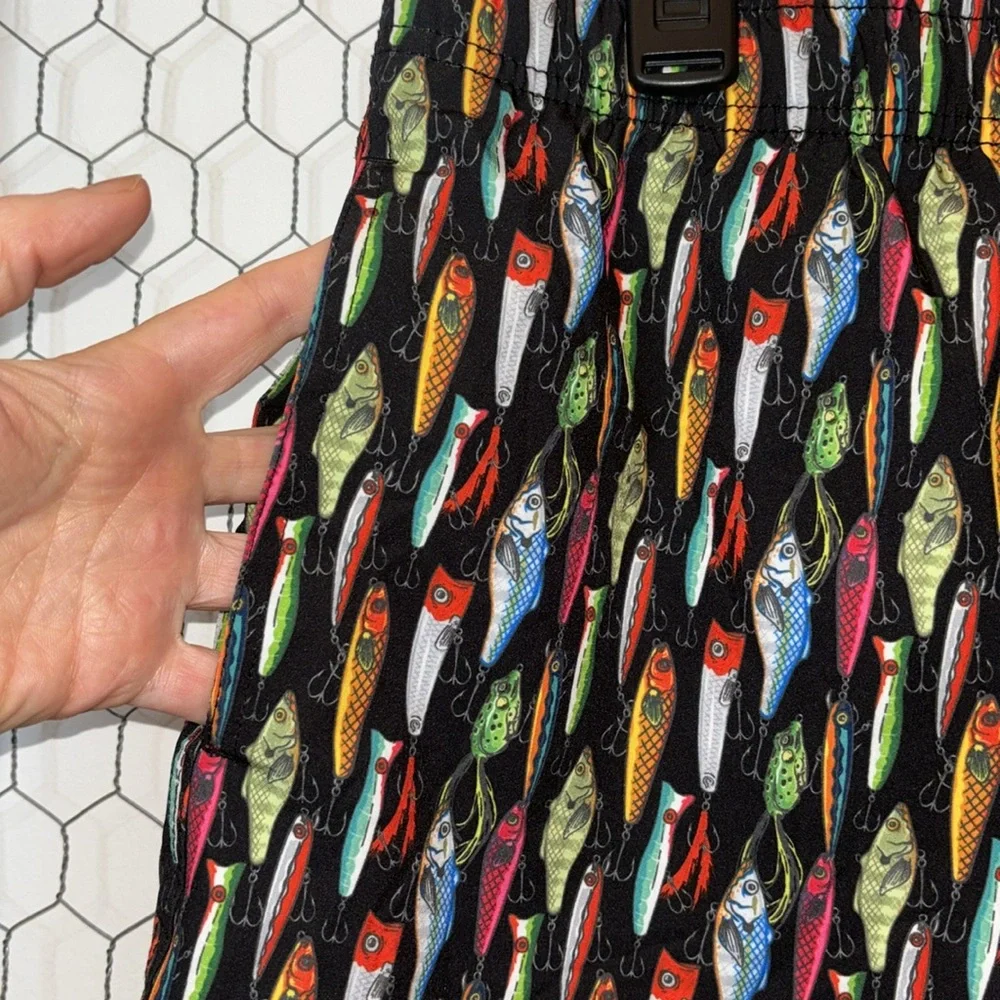 Two Left Feet Fishing Lure Swim Trunks